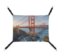 AQRJLPM Golden Gate Bridge Hamac pour animal domestique avec sangles réglables et crochets en métal à suspendre, hamac de couchage doux et respirant pour chats, chiots, lapins, petits animaux