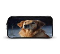 AQRJLPM Golden Retriever Trousse à crayons de grande capacité simple et esthétique avec fermeture éclair
