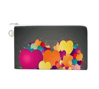 AQRJLPM Graphics Love HeartsGraphics Love Hearts Portefeuille en toile fin et léger durable avec fermeture éclair pour homme et femme