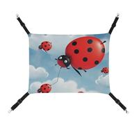 AQRJLPM Hamac coccinelle et nuage pour animaux domestiques avec sangles réglables et crochets en métal à suspendre, hamac de couchage doux et respirant pour chats, chiots, lapins, petits animaux