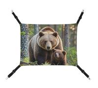 AQRJLPM Hamac Mama Bear pour animal domestique avec sangles réglables et crochets en métal à suspendre, hamac de couchage doux et respirant pour chats, chiots, lapins, petits animaux