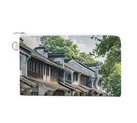 AQRJLPM Jiangnan Portefeuille fin et léger en toile avec fermeture éclair pour homme et femme