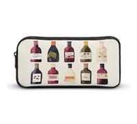 AQRJLPM Jolie trousse à crayons pour bouteille de vin - Grande capacité - Simple - Portable - Esthétique - Fermeture éclair