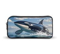 AQRJLPM Killer Whale Trousse à crayons de grande capacité Simple Marqueur Portable Esthétique Fermeture Éclair
