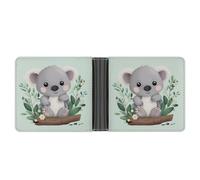 AQRJLPM Koala Portefeuille en cuir avec pince à billets Portefeuille fin pour cartes de crédit Cadeau pour homme