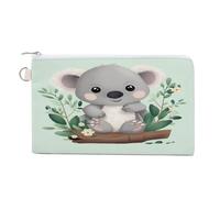 AQRJLPM Koala Portefeuille fin et léger en toile durable avec fermeture éclair pour homme et femme