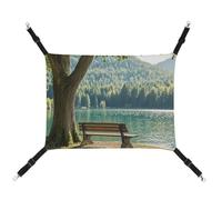 AQRJLPM Lake Bench Hamac pour animal domestique avec sangles réglables et crochets en métal à suspendre, hamac de couchage doux et respirant pour chats, chiots, lapins, petits animaux