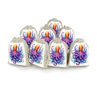 AQRJLPM Lot de 8 petites pochettes colorées en toile de jute avec cordon de serrage - Réutilisables - En coton doux - Pour fête, mariage, rangement et fournitures de maison