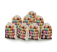 AQRJLPM Lot de 8 petites pochettes réutilisables en toile de jute douce et multifonction pour bijoux, fête, mariage, rangement et fournitures d'intérieur