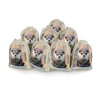 AQRJLPM Lot de 8 petites pochettes réutilisables en toile de jute souple avec cordon de serrage en coton pour fête, mariage, rangement et fournitures d'intérieur