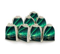 AQRJLPM Lot de 8 petites pochettes réutilisables en toile de jute souple avec cordon de serrage pour fête, mariage, rangement et fournitures d'intérieur