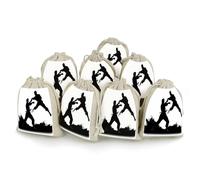 AQRJLPM Lot de 8 petites pochettes réutilisables en toile de jute souple avec cordon de serrage pour fête, mariage, rangement de fournitures de maison