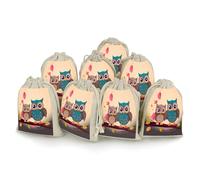 AQRJLPM Lot de 8 petites pochettes réutilisables en toile de jute souple avec cordon de serrage pour fête, mariage, rangement et fournitures de maison