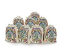 AQRJLPM Lot de 8 petites pochettes réutilisables en toile de jute souple avec cordon de serrage pour fête, mariage, rangement et fournitures de maison