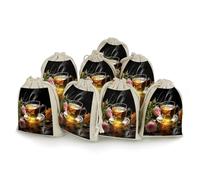 AQRJLPM Lot de 8 petites pochettes réutilisables en toile de jute souple avec cordon de serrage pour fête, mariage, rangement et fournitures de maison