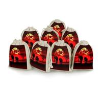 AQRJLPM Lot de 8 petites pochettes réutilisables en toile de jute souple avec cordon de serrage pour fête, mariage, rangement et fournitures de maison Rouge