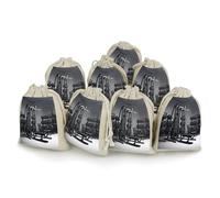 AQRJLPM Lot de 8 petites pochettes réutilisables en toile de jute souple avec cordon de serrage pour matériel de gym, pour fête, mariage, rangement de fournitures de maison