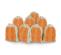 AQRJLPM Lot de 8 petites pochettes réutilisables en toile de jute souple en coton avec cordon de serrage pour fête, mariage, rangement et fournitures d'intérieur