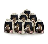 AQRJLPM Lot de 8 petites pochettes réutilisables en toile de jute souple en coton pour bijoux, fête, mariage, rangement et fournitures d'intérieur