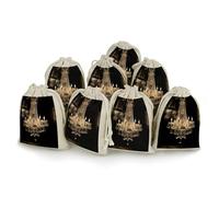 AQRJLPM Lot de 8 petites pochettes réutilisables en toile de jute souple et en coton avec cordon de serrage pour peinture aquarelle libellule