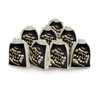 AQRJLPM Lot de 8 pochettes à sushi japonais avec cordon de serrage - Réutilisables - En toile de jute souple - En coton - Pour fête, mariage, rangement et fournitures d'intérieur - Noir