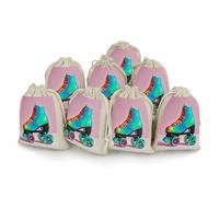 AQRJLPM Lot de 8 pochettes colorées réutilisables en toile de jute souple avec cordon de serrage pour ranger les bijoux, les fêtes, les mariages, les fournitures de maison