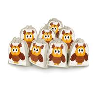 AQRJLPM Lot de 8 pochettes réutilisables en toile de jute douce avec cordon de serrage pour fête, mariage, rangement de maison, marron