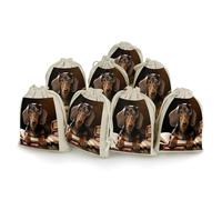 AQRJLPM Lot de 8 pochettes réutilisables en toile de jute souple avec cordon de serrage en coton pour fête, mariage, rangement et fournitures d'intérieur