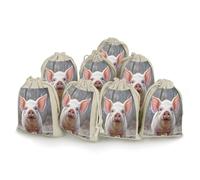 AQRJLPM Lot de 8 pochettes réutilisables en toile de jute souple avec cordon de serrage pour fête, mariage, rangement de maison, fournitures