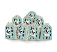 AQRJLPM Lot de 8 pochettes réutilisables en toile de jute souple avec cordon de serrage pour fête, mariage, rangement de maison, fournitures de maison