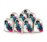 AQRJLPM Lot de 8 pochettes réutilisables en toile de jute souple avec cordon de serrage pour fête, mariage, rangement de maison, fournitures de maison