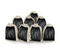 AQRJLPM Lot de 8 pochettes réutilisables en toile de jute souple avec cordon de serrage pour fête, mariage, rangement de maison, noir