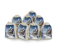 AQRJLPM Lot de 8 pochettes réutilisables en toile de jute souple et multifonction avec cordon de serrage pour fête, mariage, rangement et fournitures de maison