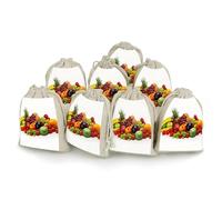 AQRJLPM Lot de 8 pochettes réutilisables en toile de jute souple et multifonction pour bijoux, fête, mariage, rangement de la maison