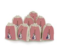 AQRJLPM Lot de 8 pochettes réutilisables en toile de jute souple pour instruments de musique, guitare, basse, instruments de musique, instruments de musique