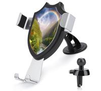 AQRJLPM Mountain Valley Support de téléphone mains libres pour tableau de bord, pare-brise, grille d'aération en métal pour tous les smartphones et modèles de voiture Motif arc-en-ciel