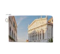 AQRJLPM Old Buildings Portefeuille fin et léger en toile durable avec fermeture éclair pour homme et femme