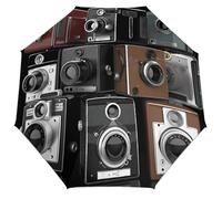 AQRJLPM Parapluie rétro Cool Camera Collection coupe-vent Protection UV Ouverture automatique Parapluie avec cadre solide léger et durable Parapluies de voyage pliables de qualité supérieure pour