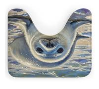 AQRJLPM Petit tapis de toilette doux en forme de U avec peinture de phoque du Groenland - Antidérapant - Séchage rapide - Super absorbant - Pour salle de bain, baignoire et douche