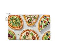 AQRJLPM Portefeuille à pizzas en toile fin et léger durable avec fermeture éclair pour homme et femme