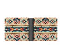 AQRJLPM Portefeuille amérindien avec pince à billets en cuir portefeuille à deux volets fin porte-cartes de crédit cadeau pour homme