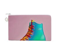 AQRJLPM Portefeuille coloré en toile fine et légère avec fermeture éclair pour homme et femme