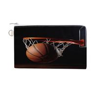 AQRJLPM Portefeuille de basket-ball fin et léger en toile durable avec fermeture éclair pour homme et femme