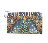 AQRJLPM Portefeuille de Noël en toile mince et léger avec fermeture éclair pour homme et femme