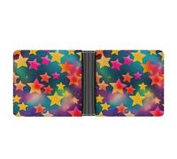 AQRJLPM Portefeuille en cuir coloré à deux volets avec pince à billets et porte-cartes de crédit pour homme