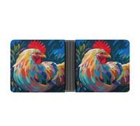 AQRJLPM Portefeuille en cuir coloré avec pince à billets - Portefeuille fin à deux volets - Porte-cartes de crédit - Cadeau pour homme