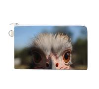 AQRJLPM Portefeuille en toile d'autruche mignon fin et léger durable avec fermeture éclair pour homme et femme