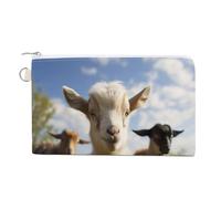 AQRJLPM Portefeuille en toile de chèvre mignon fin et léger durable avec fermeture éclair pour homme et femme