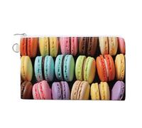 AQRJLPM Portefeuille fin et léger en toile aromatisée macaron biscuit avec porte-cartes pour homme et femme