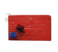 AQRJLPM Portefeuille fin et léger en toile avec fermeture éclair pour homme et femme Motif briques rouges